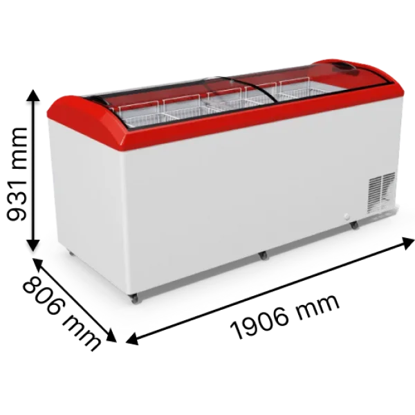 Універсальна морозильна скриня  бонета з гнутим склом JUKA N800D
