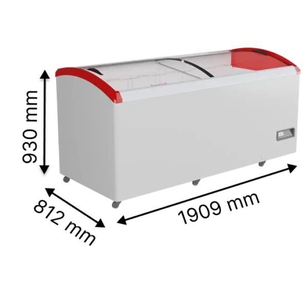 Універсальний (холодильний і морозильний) скриня бонетного типу з гнутим склом JUKA N800SF