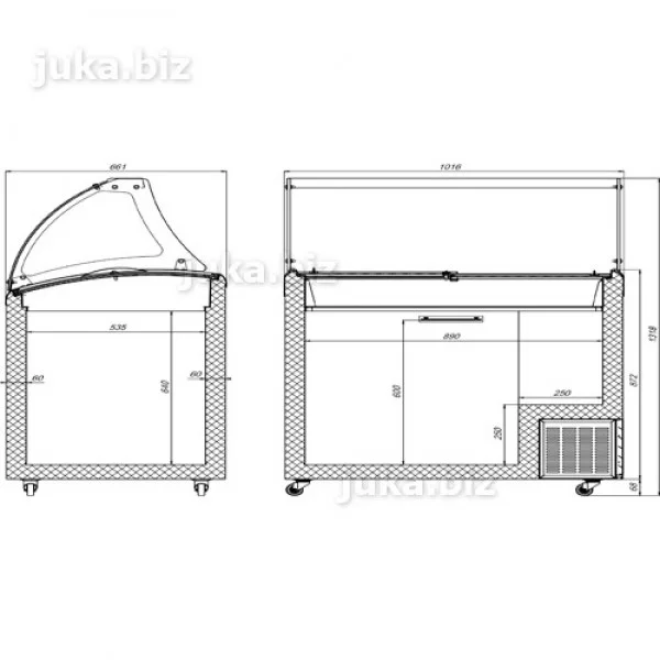 Морозильная витрина для весового мороженого JUKA M300SL