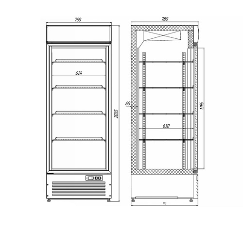 Холодильный шкаф размеры